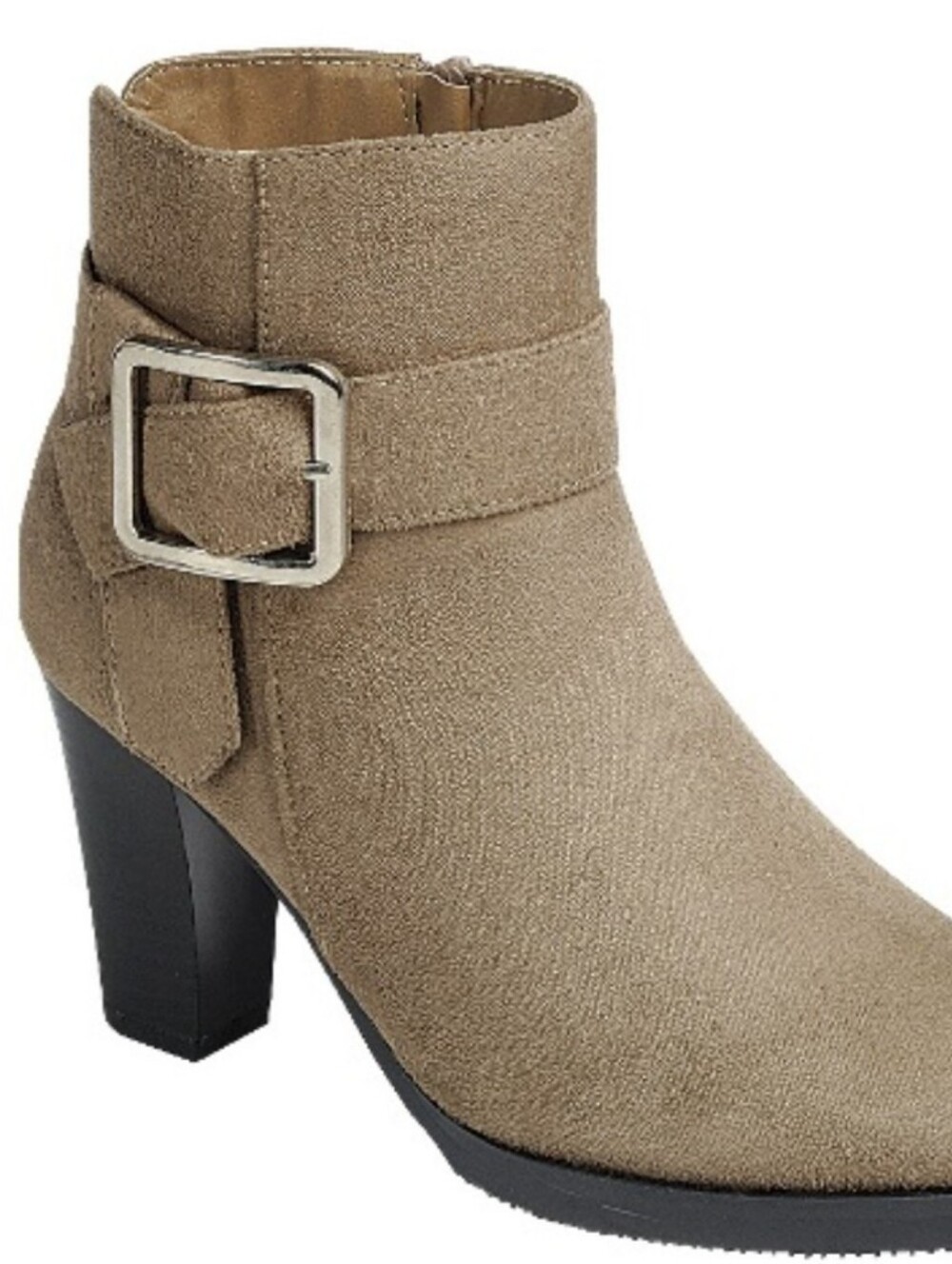 Women's Tan Suede Buckle Ankle Boot